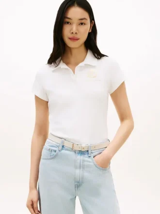 Slim-Fit-Polo mit Lorbeerblatt-Logo