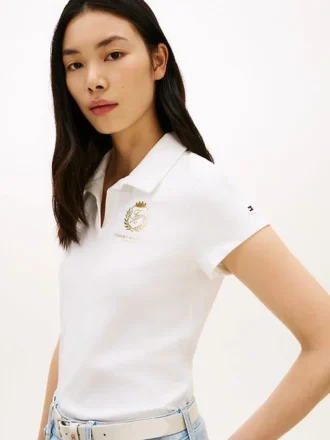 Slim-Fit-Polo mit Lorbeerblatt-Logo