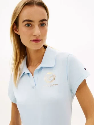Slim-Fit-Polo mit Lorbeerblatt-Logo