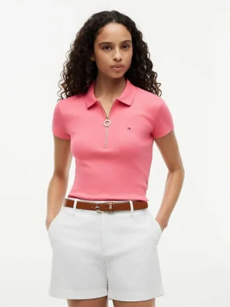 Slim-Fit-Polo mit Reißverschluss