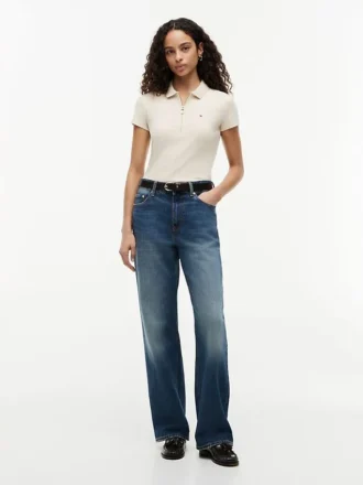 Slim-Fit-Polo mit Reißverschluss