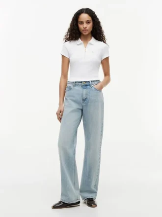 Slim-Fit-Polo mit Reißverschluss