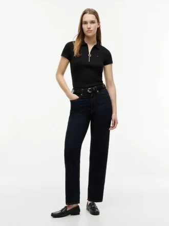 Slim-Fit-Polo mit Reißverschluss