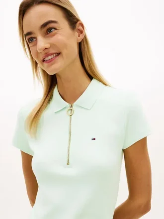 Slim-Fit-Polo mit Reißverschluss