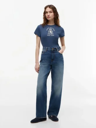 Slim Fit T-Shirt mit gewebtem Wappenlogo