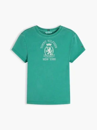 Slim Fit T-Shirt mit gewebtem Wappenlogo