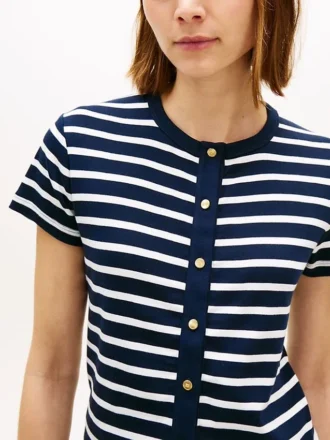 Slim-Fit-T-Shirt mit Knopfleiste