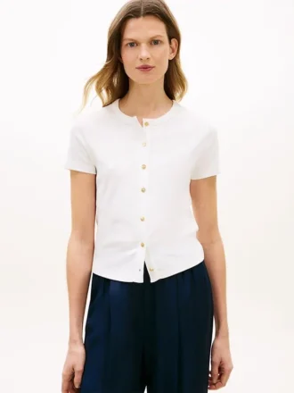 Slim-Fit-T-Shirt mit Knöpfen