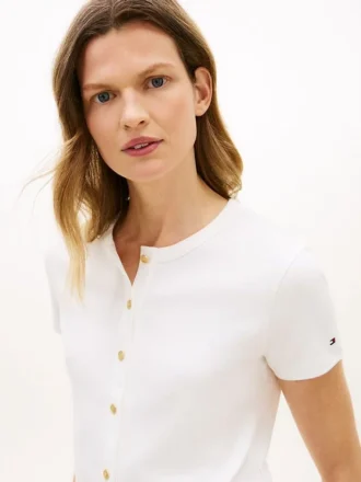 Slim-Fit-T-Shirt mit Knöpfen