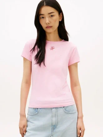 Slim-Fit-T-Shirt mit Schriftzug-Monogramm