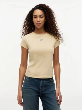 Slim-Fit-T-Shirt mit Schriftzug-Monogramm