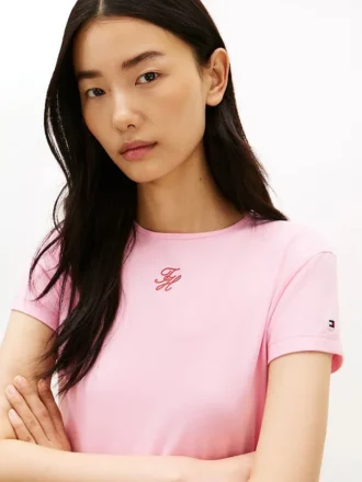 Slim-Fit-T-Shirt mit Schriftzug-Monogramm