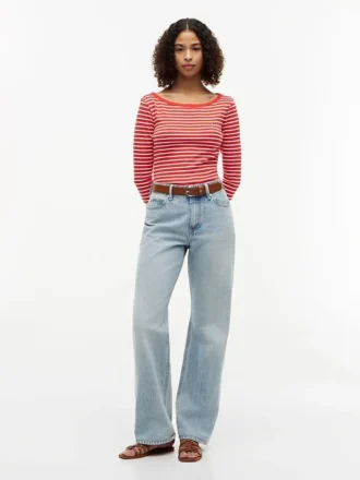 Slim-Fit-T-Shirt mit U-Boot-Ausschnitt