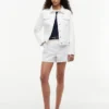 Slim Fit weiße Stretch-Jeansjacke Slim Fit weiße Stretch-Jeansjacke