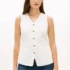 Slim-Fit-Weste aus Leinenmischung Slim-Fit-Weste aus Leinenmischung