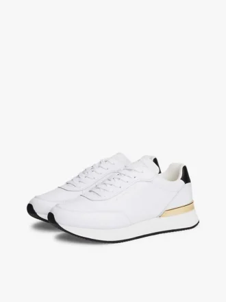 Sneaker aus Leder mit Metallic-Akzenten