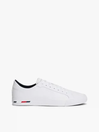 Sneaker aus vulkanisiertem Leder mit Flaggenstreifen