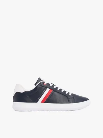 Sneaker mit gestreifter Ledersohle