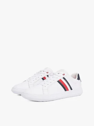Sneaker mit gestreifter Ledersohle