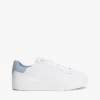 Sneaker mit Plateausohle aus Ledermix