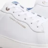 Sneaker mit Plateausohle aus Ledermix