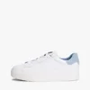 Sneaker mit Plateausohle aus Ledermix