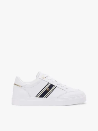 Sneaker mit Webstreifen und Leder-Cupsole
