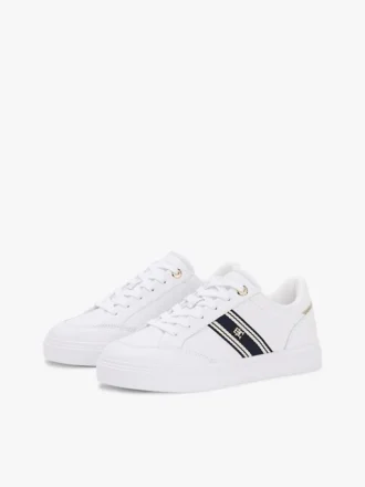 Sneaker mit Webstreifen und Leder-Cupsole