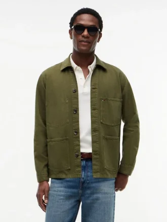 Stückgefärbte Denim-Arbeitsjacke Stückgefärbte Denim-Arbeitsjacke