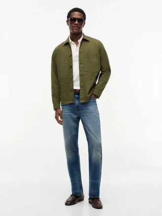 Stückgefärbte Denim-Arbeitsjacke Stückgefärbte Denim-Arbeitsjacke