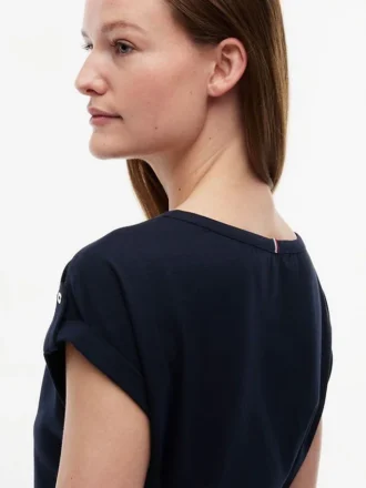Stretch-Baumwollkleid mit Gürtel