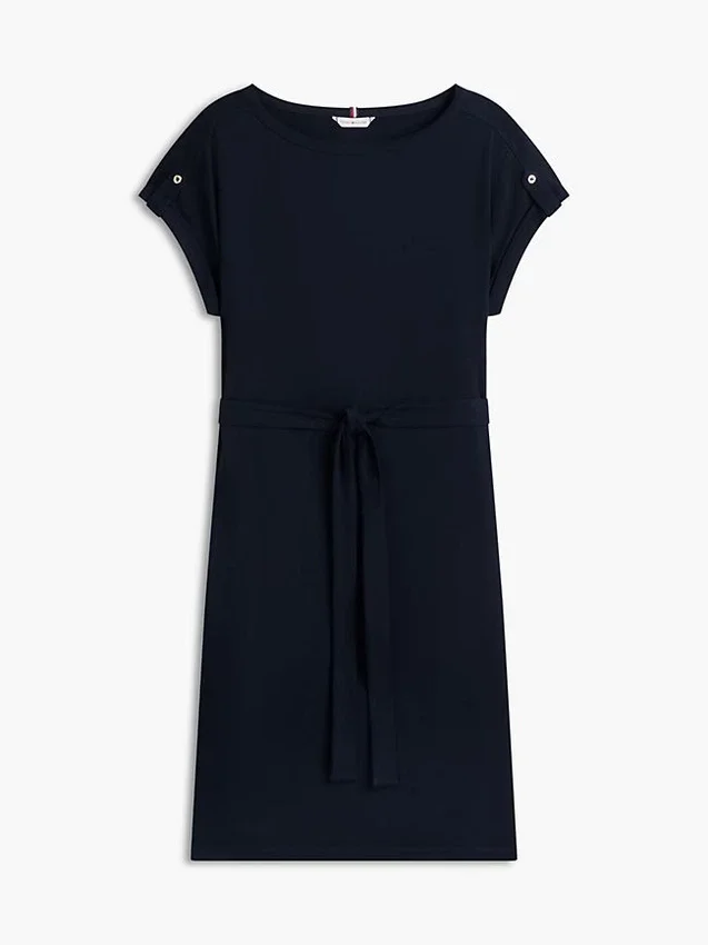 Stretch-Baumwollkleid mit Gürtel Stretch-Baumwollkleid mit Gürtel
