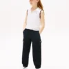 Stretch-Chino-Cargo-Jogginghose für Kinder