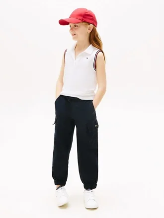 Stretch-Chino-Cargo-Jogginghose für Kinder