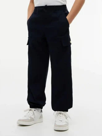 Stretch-Chino-Cargo-Jogginghose für Kinder