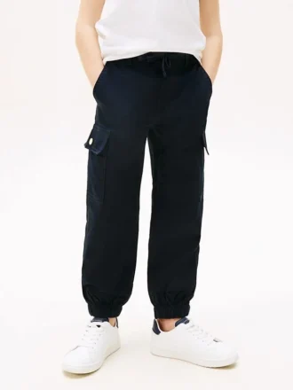 Stretch-Chino-Cargo-Jogginghose für Kinder