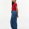 Stretch-Chino-Cargo-Jogginghose für Kinder