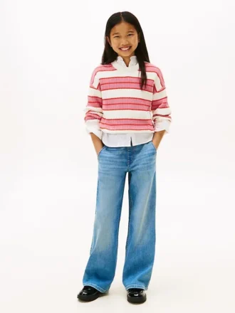Stretch-Jeans mit weitem Bein für Kinder