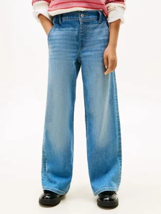 Stretch-Jeans mit weitem Bein für Kinder