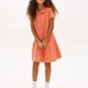 Stretch-Polo-Kleid mit Falten für Kinder