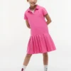 Stretch-Polo-Kleid mit Falten für Kinder Stretch-Polo-Kleid mit Falten für Kinder