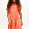 Stretch-Polo-Kleid mit Falten für Kinder