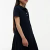 Stretch-Polo-Kleid mit Falten für Kinder Stretch-Polo-Kleid mit Falten für Kinder