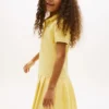 Stretch-Polo-Kleid mit Falten für Kinder