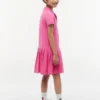Stretch-Polo-Kleid mit Falten für Kinder Stretch-Polo-Kleid mit Falten für Kinder
