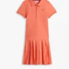 Stretch-Polo-Kleid mit Falten für Kinder