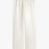 Stretch-Satin-Hose mit weitem Bein und elastischem Bund