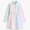 Stretch-Shirtkleid für Kinder mit gemischten Streifen Stretch-Shirtkleid für Kinder mit gemischten Streifen