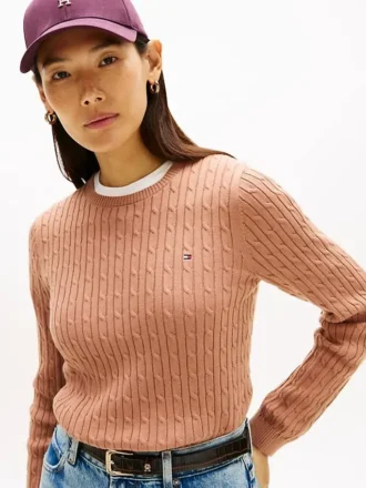 Strickpullover mit Zopfmuster
