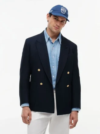Strukturierter Blazer aus Baumwoll-Woll-Mischung Strukturierter Blazer aus Baumwoll-Woll-Mischung